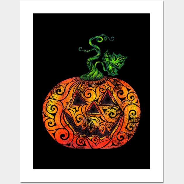 Swirly Pumpkin Wall Art by VectorInk